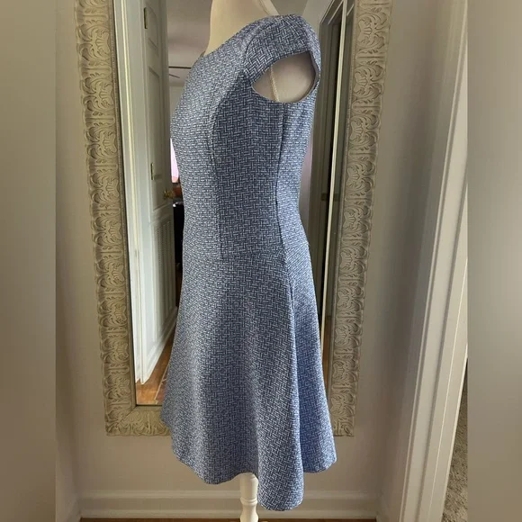 Anne Klein Blue Textured Midi Dress - Picture 3 of 8